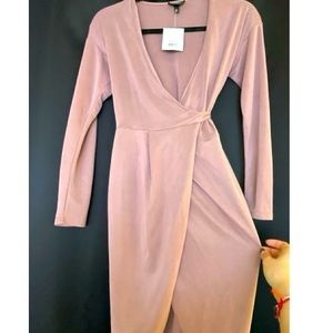 Topshop Dolman Wrap Dress in Blush